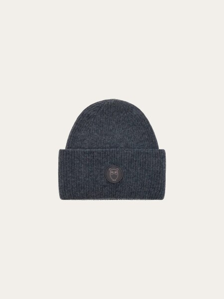 KnowledgeCotton UNISEX Mütze 2210005 big rib beanie dark grey melange