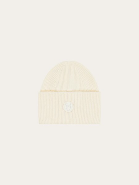 KnowledgeCotton UNISEX Mütze 2210005 big rib beanie Egret