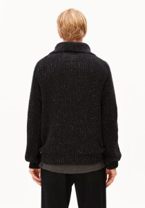 Armedangels Herren Pullover Troyer Tweed-Strick black