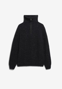 Armedangels Herren Pullover Troyer Tweed-Strick black
