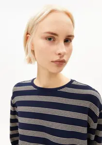 Armedangels Damen Longsleeve Marynaa Stripes tinted navy-golden hay