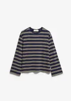 Armedangels Damen Longsleeve Marynaa Stripes tinted navy-golden hay