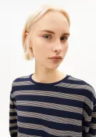 Armedangels Damen Longsleeve Marynaa Stripes tinted navy-golden hay