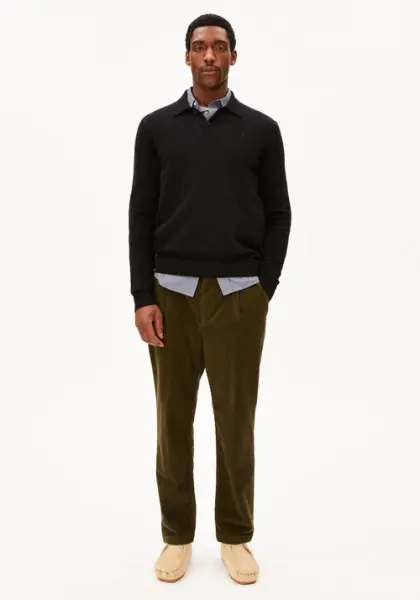 Armedangels Herren Hose Taamir Corduroy Pleated Pant dark earth