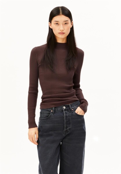 Armedangels Damen Longsleeve ALAANIA claystone