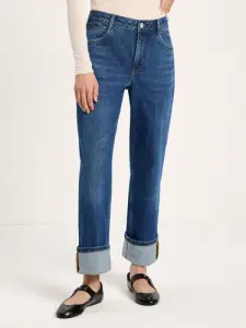 Lanius Damen Jeans Straight GOTS SAGE royal blue denim...