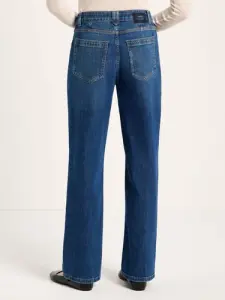Lanius Damen Jeans Straight GOTS SAGE royal blue denim mit Aufschlag