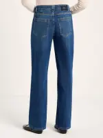 Lanius Damen Jeans Straight GOTS SAGE royal blue denim mit Aufschlag