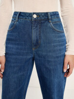 Lanius Damen Jeans Straight GOTS SAGE royal blue denim mit Aufschlag