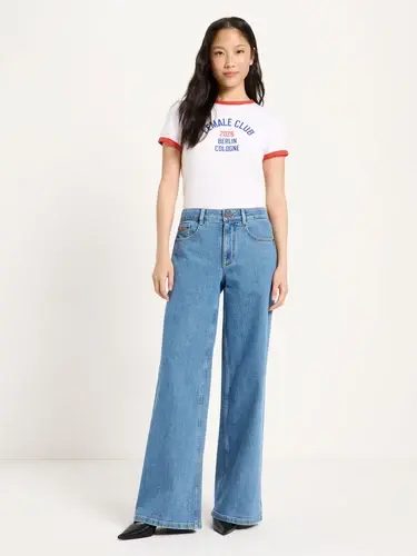 Lanius Damen Jeans Wide GOTS Salt ocean blue denim