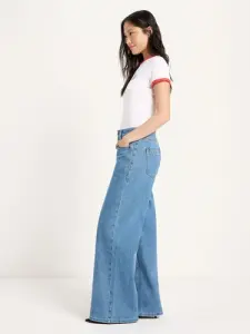 Lanius Damen Jeans Wide GOTS Salt ocean blue denim