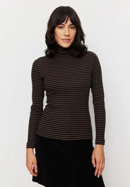 Recolution Damen Longsleeve Liatris Stripes chocolate
