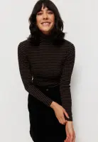 Recolution Damen Longsleeve Liatris Stripes chocolate