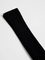 Lanius Damen Kniestrümpfe mit Rippe GOTS black