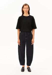 Armedangels Damen Jeans Baarly High waist Barrel Jeans ebony black