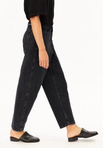 Armedangels Damen Jeans Baarly High waist Barrel Jeans ebony black