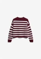 Armedangels Damen Pullover Merinaa Stripes Knit velvet red-soft-blue-oatmilk