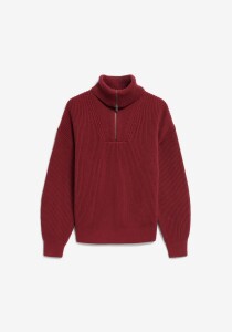 Armedangels Damen Pullover Troyer Vanisé velvet red-light velvet red