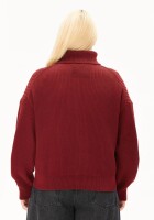 Armedangels Damen Pullover Troyer Vanisé velvet red-light velvet red