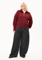 Armedangels Damen Pullover Troyer Vanisé velvet red-light velvet red