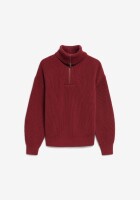 Armedangels Damen Pullover Troyer Vanisé velvet red-light velvet red