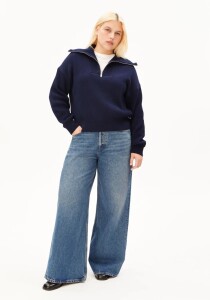 Armedangels Damen Pullover Troyer Vanisé tinted navy-light tinted navy
