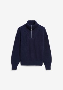 Armedangels Damen Pullover Troyer Vanisé tinted navy-light tinted navy