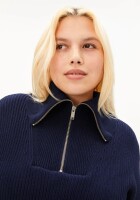 Armedangels Damen Pullover Troyer Vanisé tinted navy-light tinted navy