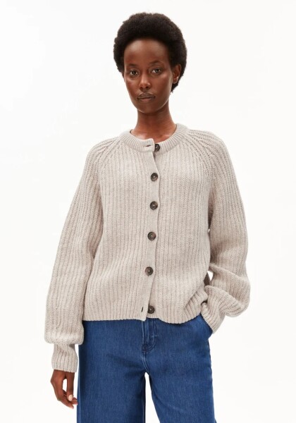 Armedangels Damen Cardigan RIPPSTRICKCARDIGAN honey melange