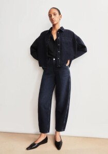 Armedangels Damen Jeans Baarly High waist Barrel Jeans fluid ink