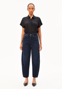 Armedangels Damen Jeans Baarly High waist Barrel Jeans fluid ink