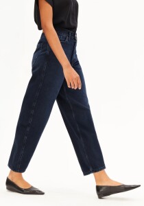 Armedangels Damen Jeans Baarly High waist Barrel Jeans fluid ink