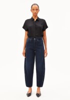 Armedangels Damen Jeans Baarly High waist Barrel Jeans fluid ink