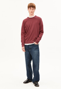 Armedangels Herren Sweatshirt Loukaa knit velvet ember