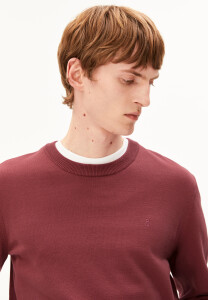 Armedangels Herren Sweatshirt Loukaa knit velvet ember
