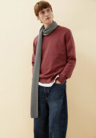 Armedangels Herren Sweatshirt Loukaa knit velvet ember