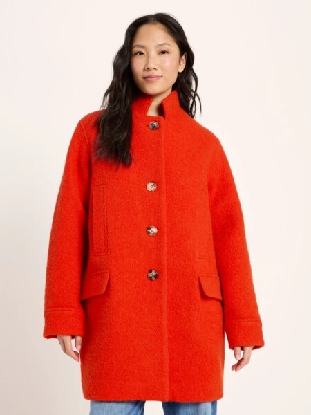 Lanius Damen Mantel Boucle Mantel GOTS fire