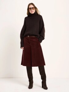 Lanius Damen Pullover Oversize GOTS bitter chocolate tweed
