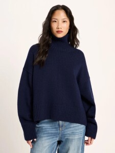 Lanius Damen Pullover Oversize GOTS midnight
