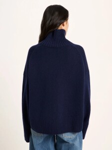 Lanius Damen Pullover Oversize GOTS midnight