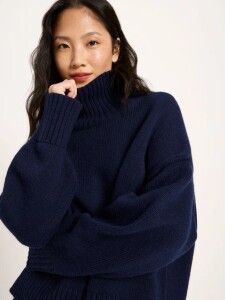 Lanius Damen Pullover Oversize GOTS midnight