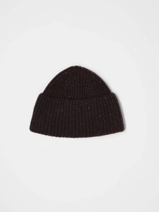 Lanius Damen Mütze GOTS bitter chocolate tweed