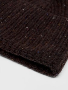 Lanius Damen Mütze GOTS bitter chocolate tweed