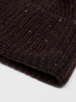 Lanius Damen Mütze GOTS bitter chocolate tweed