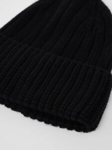 Lanius Damen Mütze Strickmütze GOTS black