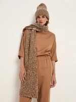 Lanius Damen Mütze Strickmütze GOTS brown / off white