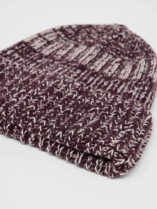 Lanius Damen Mütze Strickmütze GOTS bordeaux / off white