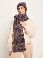 Lanius Damen Mütze Strickmütze GOTS bordeaux / off white