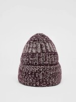 Lanius Damen Mütze Strickmütze GOTS bordeaux / off white