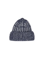 Lanius Damen Mütze Strickmütze GOTS purple blue melange / off white